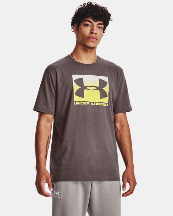 T-shirt voor heren UA Boxed Sportstyle met korte mouwen, Gray, pdpMainDesktop image number 0